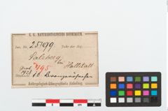 Etikett zu Bronzeblechröllchen (NHMW-PRAE-025199)